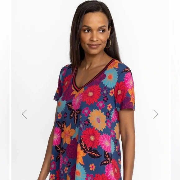 Johnny Was The Janie Favorite Short Sleeve V Neck Swing T Tee Shirt S - Picture 2 of 9